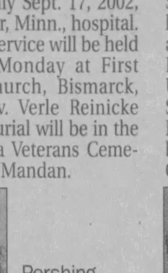 Clipping from The Bismarck Tribune